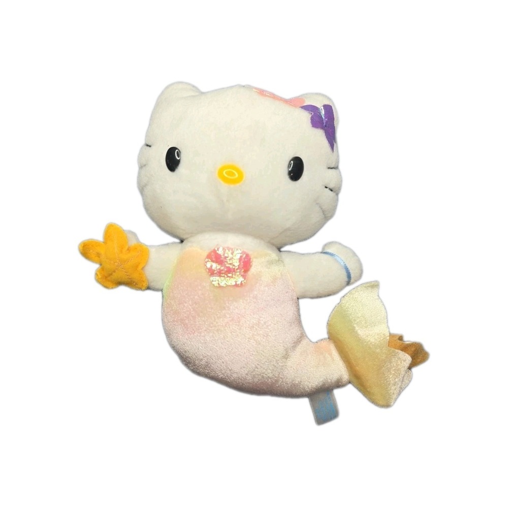 Hello Kitty D1003B Sanrio Mermaid Rainbow Partner 2001 Plush 7" Toy Doll Japan